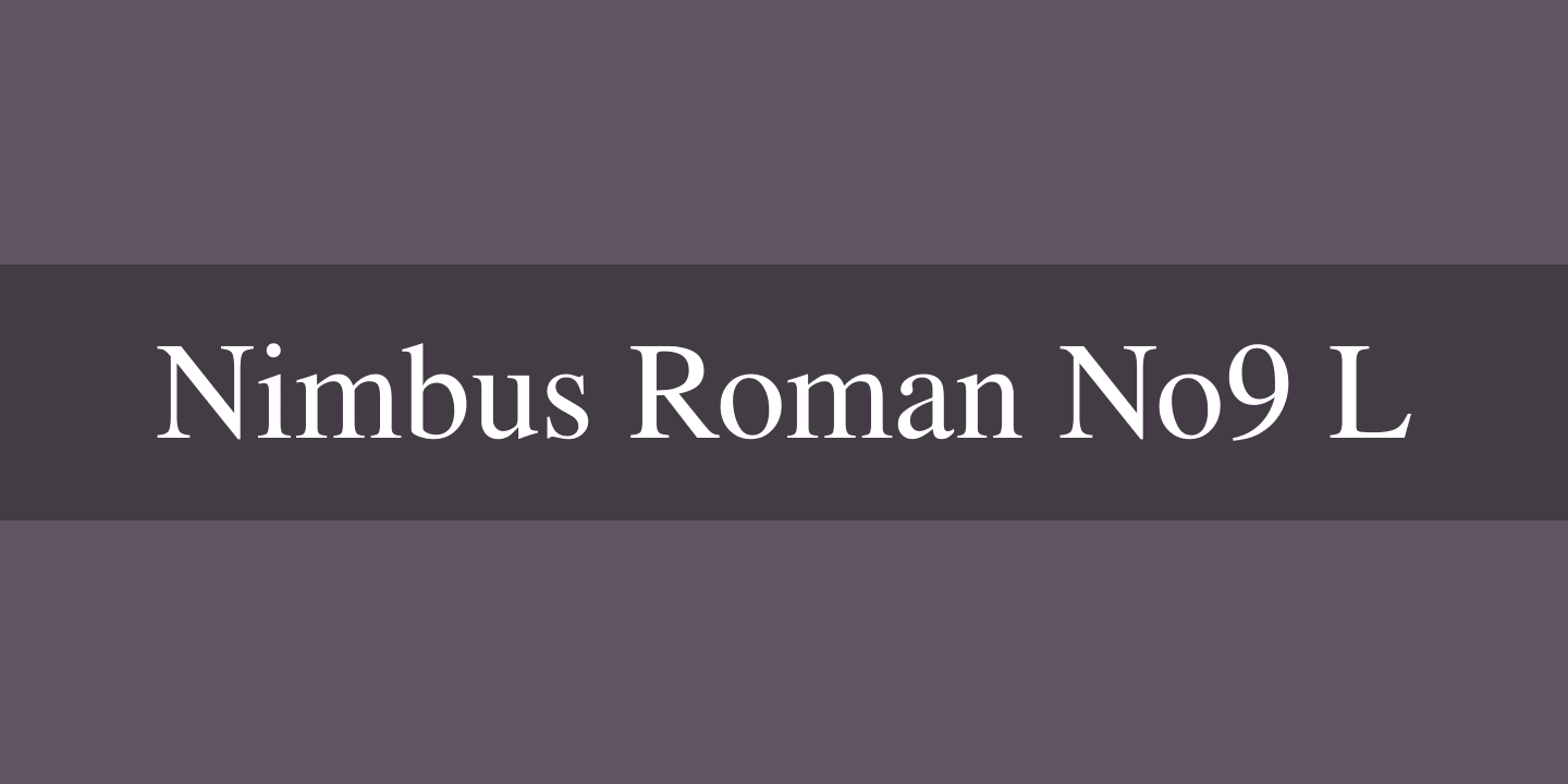 Beispiel einer Nimbus Roman No9 L-Schriftart